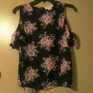 Cold shoulder floral top size medium
